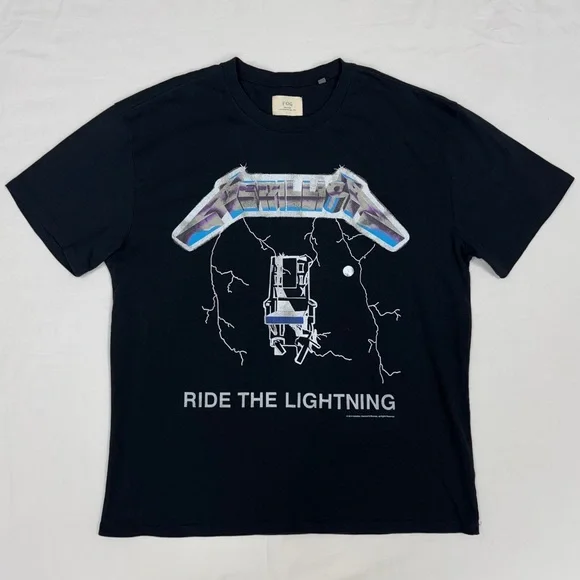 Fear of God Metallica Ride The Lightning Shirt Mens Large Heavy Oversize Graphic - Picture 9 of 9